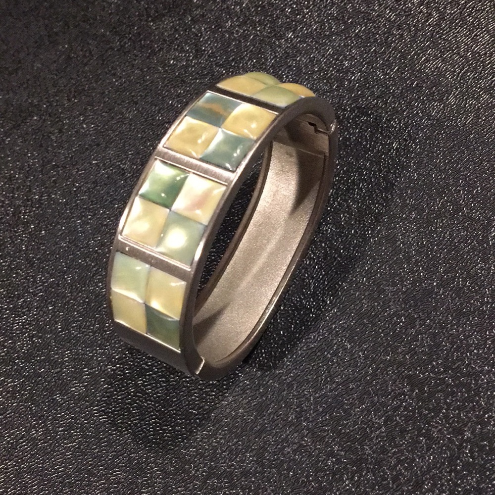 Stainless steel bracelet with gem stones